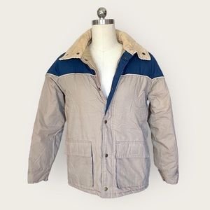 Vintage Tan And Blue Vintage Coat